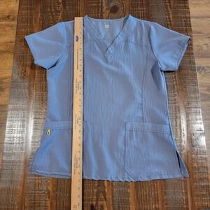 Wonder Wink Origins Women's V-Neck Scrub Top Gray Size Medium Excellent Cond